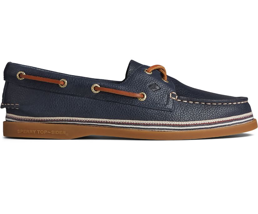 Sperry Authentic Original Tumbled Leather Boat Shoes - Women's Boat Shoes - Navy [NH9723146] Sperry